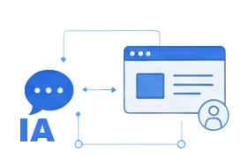 Robot de IA conversando con tu web